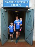 24 July 2018; AIG Insurance has today announced a Dublin GAA jersey takeover, children’s charity Aoibheann’s Pink Tie’s logo will appear on the Dublin GAA jerseys for an upcoming football, ladies football and camogie fixture this summer. Dublin playerJohn Small along with Evie Groves, age 2, right, who benefited from the childrens charity Aoibheann's Pink Tie and her brother Sean Groves, age 8, left, were on hand today to launch Aoibheann’s Pink Tie Dublin GAA jersey takeover in Parnell Park. Photo by David Fitzgerald/Sportsfile