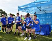 25 July 2018; Leinster's Jack Conan, right, and Devin Toner, centre, sign jerseys for a camp participants during the Bank of Ireland Leinster Rugby Summer Camp at Cill Dara RFC in Kildare. Photo by Seb Daly/Sportsfile