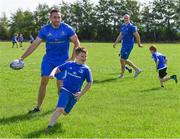 25 July 2018; Leinster's Jack Conan and Devin Toner with camp participants during the Bank of Ireland Leinster Rugby Summer Camp at Cill Dara RFC in Kildare. Photo by Seb Daly/Sportsfile