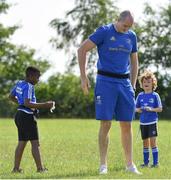 25 July 2018; Leinster's Devin Toner with camp participants during the Bank of Ireland Leinster Rugby Summer Camp at Cill Dara RFC in Kildare. Photo by Seb Daly/Sportsfile