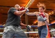 25 July 2018; Kimberly Connor during a public workout event at Westfield Stratford City prior to her WBA & IBF World Lightweight Championship contest against Katie Taylor in London. Photo by Stephen McCarthy/Sportsfile