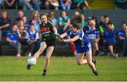 25 July 2018; Anna Lyons of Mayo in action against Emily Lacey of Laois during the All-Ireland Ladies Football U16 B Championship Final between Laois and Mayo at Duggan Park in Ballinasloe, Co. Galway. Photo by Diarmuid Greene/Sportsfile