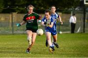 25 July 2018; Ciara Needham of Mayo in action against Emily Lacey of Laois during the All-Ireland Ladies Football U16 B Championship Final between Laois and Mayo at Duggan Park in Ballinasloe, Co. Galway. Photo by Diarmuid Greene/Sportsfile
