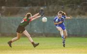 25 July 2018; Orla Hennessy of Laois in action against Leah Johnston of Mayo during the All-Ireland Ladies Football U16 B Championship Final between Laois and Mayo at Duggan Park in Ballinasloe, Co. Galway. Photo by Diarmuid Greene/Sportsfile