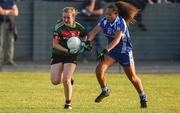25 July 2018; Tara Needham of Mayo in action against Danielle Forbes of Laois during the All-Ireland Ladies Football U16 B Championship Final between Laois and Mayo at Duggan Park in Ballinasloe, Co. Galway. Photo by Diarmuid Greene/Sportsfile