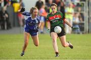 25 July 2018; Erin Murray of Mayo in action against Aishling Fitzpatrick of Laois during the All-Ireland Ladies Football U16 B Championship Final between Laois and Mayo at Duggan Park in Ballinasloe, Co. Galway. Photo by Diarmuid Greene/Sportsfile