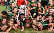 25 July 2018; Mayo captain Tara Needham and team-mates celebrate with the cup after the All-Ireland Ladies Football U16 B Championship Final between Laois and Mayo at Duggan Park in Ballinasloe, Co. Galway. Photo by Diarmuid Greene/Sportsfile