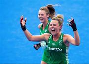 26 July 2018; Nicola Evans of Ireland celebrates her side's victory in the Women's Hockey World Cup Finals Group B match between Ireland and India at Lee Valley Hockey Centre in QE Olympic Park, London, England. Photo by Craig Mercer/Sportsfile