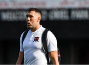 26 July 2018; Brian Gartland of Dundalk arrives prior to the UEFA Europa League 2nd Qualifying Round First Leg match between Dundalk and AEK Larnaca at Oriel Park in Dundalk, Co. Louth. Photo by Seb Daly/Sportsfile