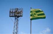 26 July 2018; An AEK Larnaca flag in the stadium prior to the UEFA Europa League 2nd Qualifying Round First Leg match between Dundalk and AEK Larnaca at Oriel Park in Dundalk, Co Louth. Photo by David Fitzgerald/Sportsfile