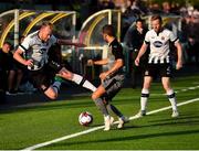 26 July 2018; Chris Shields of Dundalk in action against Hector Hevel of AEK Larnaca during the UEFA Europa League 2nd Qualifying Round First Leg match between Dundalk and AEK Larnaca at Oriel Park in Dundalk, Co. Louth. Photo by Seb Daly/Sportsfile