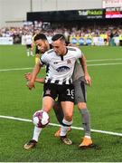 26 July 2018; Dylan Connolly of Dundalk in action against Thomas Ioannou of AEK Larnaca during the UEFA Europa League 2nd Qualifying Round First Leg match between Dundalk and AEK Larnaca at Oriel Park in Dundalk, Co. Louth. Photo by Seb Daly/Sportsfile