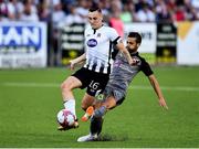 26 July 2018; Dylan Connolly of Dundalk in action against Hector Hevel of AEK Larnaca during the UEFA Europa League 2nd Qualifying Round First Leg match between Dundalk and AEK Larnaca at Oriel Park in Dundalk, Co. Louth. Photo by Seb Daly/Sportsfile