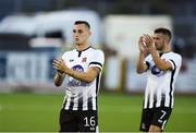 26 July 2018; Dylan Connolly, left and Michael Duffy of Dundalk following the UEFA Europa League 2nd Qualifying Round First Leg match between Dundalk and AEK Larnaca at Oriel Park in Dundalk, Co. Louth. Photo by David Fitzgerald/Sportsfile