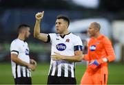 26 July 2018; Brian Gartland of Dundalk ackowledges the supporters following the UEFA Europa League 2nd Qualifying Round First Leg match between Dundalk and AEK Larnaca at Oriel Park in Dundalk, Co. Louth. Photo by David Fitzgerald/Sportsfile