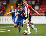 27 July 2018; Aaron Splaine of Derry City in action against Simon Madden of St Patrick's Athletic during the SSE Airtricity League Premier Division match between Derry City and St Patrick's Athletic at the Brandywell in Derry. Photo by Oliver McVeigh/Sportsfile