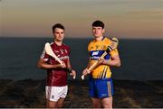 10 July 2018; Johnny Coen of Galway and David Fitzgerald of Clare during the GAA Hurling and Football All Ireland Senior Championship Series National Launch at Dun Aengus in the Aran Islands, Co Galway. Photo by Diarmuid Greene/Sportsfile