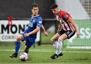 27 July 2018; Jake Keegan of St Patrick's Athletic in action against Eoin Toal of Derry City during the SSE Airtricity League Premier Division match between Derry City and St Patrick's Athletic at the Brandywell in Derry. Photo by Oliver McVeigh/Sportsfile