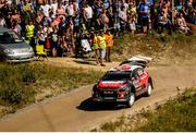 28 July 2018; Craig Breen of Ireland and Scott Martin of Great Britain in their Citroën C3 WRC in action during Stage 14, Kakaristo, during Round 8 of the FIA World Rally Championship in Jyväskylä, Finland. Photo by Philip Fitzpatrick/Sportsfile