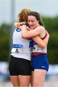 28 July 2018; Kate Veale of West Waterford A.C., Co. Waterford, left, and Sarah Glennon of Mullingar Harriers A.C., Co. Westmeath, after competing in the Senior Women 5km Walk event during the Irish Life Health National Senior T&F Championships Day 1 at Morton Stadium in Santry, Dublin. Photo by Sam Barnes/Sportsfile