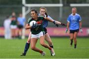 28 July 2018; Niamh Kelly of Mayo in action against Lauren Magee of Dublin during the TG4 All-Ireland Ladies Football Senior Championship qualifier Group 1 Round 3 match between Dublin and Mayo at Dr Hyde Park in Roscommon. Photo by Brendan Moran/Sportsfile