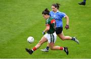 28 July 2018; Kathryn Sullivan of Mayo in action against Noelle Healy of Dublin during the TG4 All-Ireland Ladies Football Senior Championship qualifier Group 1 Round 3 match between Dublin and Mayo at Dr Hyde Park in Roscommon. Photo by Brendan Moran/Sportsfile