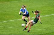 28 July 2018; Sarah Rowe of Mayo in action against Deirdre Murphy of Dublin during the TG4 All-Ireland Ladies Football Senior Championship qualifier Group 1 Round 3 match between Dublin and Mayo at Dr Hyde Park in Roscommon. Photo by Brendan Moran/Sportsfile