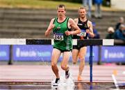 28 July 2018; Adam Kirk-Smith of Derry Track Club, Co. Derry, on his way to winning the Senior Men 3000m S/C event during the Irish Life Health National Senior T&F Championships Day 1 at Morton Stadium in Santry, Dublin. Photo by Sam Barnes/Sportsfile