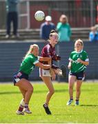28 July 2018; Áine McDonagh of Galway in action against Jennifer Rogers of Westmeath during the TG4 All-Ireland Ladies Football Senior Championship qualifier Group 3 Round 3 match between Westmeath and Galway at Duggan Park in Ballinasloe, Galway. Photo by Harry Murphy/Sportsfile