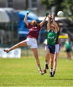 28 July 2018; Áine McDonagh of Galway in action against Maud Annie Foley of Westmeath during the TG4 All-Ireland Ladies Football Senior Championship qualifier Group 3 Round 3 match between Westmeath and Galway at Duggan Park in Ballinasloe, Galway. Photo by Harry Murphy/Sportsfile
