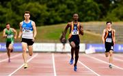 28 July 2018; Adam Murphy of St. Laurence O'Toole A.C., Co. Carlow, left, and Tope Adeyeye of Slí Cualann A.C., Co. Wicklow, competing in the Senior Men 200m  event during the Irish Life Health National Senior T&F Championships Day 1 at Morton Stadium in Santry, Dublin. Photo by Sam Barnes/Sportsfile