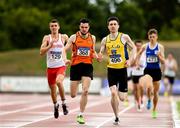 28 July 2018; Athletes from left, Kevin Woods of Crusaders A.C., Co. Dublin, Tom Hennessy of Nenagh Olympic A.C., Co Tipperary, and Mark English of U.C.D. A.C., Co Dublin, competing in the Senior Men 800m event during the Irish Life Health National Senior T&F Championships Day 1 at Morton Stadium in Santry, Dublin. Photo by Sam Barnes/Sportsfile