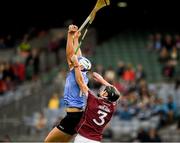 28 July 2018; Luke Swan of Dublin in action against Shane Jennings of Galway during the Electric Ireland GAA Hurling All-Ireland Minor Championship Semi-Final match between Dublin and Galway at Croke Park in Dublin. Photo by Ray McManus/Sportsfile