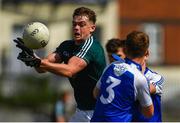 28 July 2018; Marcus Kiely of Kildare in action against Jack Doogan, front, and Shane Hanratty of Monaghan during the Electric Ireland GAA Football All-Ireland Minor Championship Quarter-Final match between Monaghan and Kildare at TEG Cusack Park in Mullingar, Westmeath. Photo by Piaras Ó Mídheach/Sportsfile