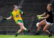 28 July 2018; Sarah Jane McDonald of Donegal has her shot saved by Laura Fitzgerald of Kerry during the TG4 All-Ireland Ladies Football Senior Championship qualifier Group 1 Round 3 match between Kerry and Donegal at Dr Hyde Park in Roscommon. Photo by Brendan Moran/Sportsfile
