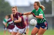 28 July 2018; Sarah Conneally of Galway in action against Jennifer Rogers of Westmeath during the TG4 All-Ireland Ladies Football Senior Championship qualifier Group 3 Round 3 match between Westmeath and Galway at Duggan Park in Ballinasloe, Galway. Photo by Harry Murphy/Sportsfile