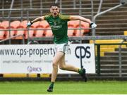 28 July 2018; Luke Mitchell of Meath celebrates after scoring his sides first goal during the Electric Ireland GAA Football All-Ireland Minor Championship Quarter-Final match between Meath and Derry at the Athletic Grounds in Armagh. Photo by Oliver McVeigh/Sportsfile