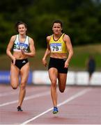 28 July 2018; Phil Healy of Bandon A.C., Co. Cork, right, on her way to winning the Senior Women 200m event during the Irish Life Health National Senior T&F Championships Day 1 at Morton Stadium in Santry, Dublin. Photo by Sam Barnes/Sportsfile