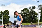 28 July 2018; Marcus Lawler of St. Laurence O'Toole A.C., Co. Carlow, dejected after finishing second in the Senior Men 200m event during the Irish Life Health National Senior T&F Championships Day 1 at Morton Stadium in Santry, Dublin. Photo by Sam Barnes/Sportsfile