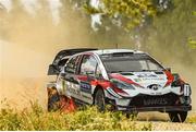 28 July 2018; Ott Tänak of Finland and Martin Järveoja of Finland in their TOYOTA GAZOO Racing in action during Stage 17, Kakaristo, during Round 8 of the FIA World Rally Championship in Jyväskylä, Finland. Photo by Philip Fitzpatrick/Sportsfile