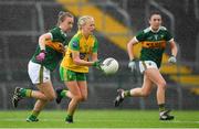 28 July 2018; Treasa Doherty of Donegal in action against Aoife O'Callaghan of Kerry during the TG4 All-Ireland Ladies Football Senior Championship qualifier Group 1 Round 3 match between Kerry and Donegal at Dr Hyde Park in Roscommon. Photo by Brendan Moran/Sportsfile