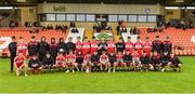 28 July 2018; The Derry squad the Electric Ireland GAA Football All-Ireland Minor Championship Quarter-Final match between Meath and Derry at the Athletic Grounds in Armagh. Photo by Oliver McVeigh/Sportsfile