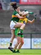 28 July 2018; Aisling O Connell of Kerry in action against Yvonne Bonner of Donegal during the TG4 All-Ireland Ladies Football Senior Championship qualifier Group 1 Round 3 match between Kerry and Donegal at Dr Hyde Park in Roscommon. Photo by Brendan Moran/Sportsfile