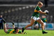 28 July 2018; Andrea Murphy of Kerry in action against Nicole McLaughlin of Donegal during the TG4 All-Ireland Ladies Football Senior Championship qualifier Group 1 Round 3 match between Kerry and Donegal at Dr Hyde Park in Roscommon. Photo by Brendan Moran/Sportsfile
