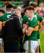 28 July 2018; Kerry manager Peter Keane with Dan McCarthy of Kerry after the Electric Ireland GAA Football All-Ireland Minor Championship Quarter-Final match between Kerry and Roscommon at the Gaelic Grounds in Limerick. Photo by Diarmuid Greene/Sportsfile