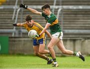28 July 2018; Dylan Geaney of Kerry in action against Sean Trundle of Roscommon during the Electric Ireland GAA Football All-Ireland Minor Championship Quarter-Final match between Kerry and Roscommon at the Gaelic Grounds in Limerick. Photo by Diarmuid Greene/Sportsfile