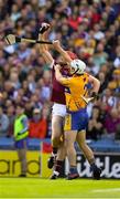 28 July 2018; Jonathan Glynn of Galway in action against Patrick O'Connor of Clare during the GAA Hurling All-Ireland Senior Championship semi-final match between Galway and Clare at Croke Park in Dublin. Photo by Ray McManus/Sportsfile