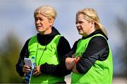 28 July 2018; Armagh joint managers Fionnuala McAtamney, left, and Lorraine McCaffrey during the TG4 All-Ireland Ladies Football Senior Championship qualifier Group 2 Round 3 match between Armagh and Cork at Duggan Park in Ballinasloe, Galway. Photo by Harry Murphy/Sportsfile