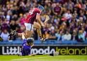 28 July 2018; Conor Cooney of Galway leaps over Clare goalkeeper Donal Tuohy as he scores a goal in the 15th minute during the GAA Hurling All-Ireland Senior Championship semi-final match between Galway and Clare at Croke Park in Dublin. Photo by Ray McManus/Sportsfile