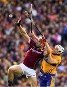 28 July 2018; Jonathan Glynn of Galway is tackled by Patrick O'Connor of Clare during the GAA Hurling All-Ireland Senior Championship semi-final match between Galway and Clare at Croke Park in Dublin. Photo by Ray McManus/Sportsfile